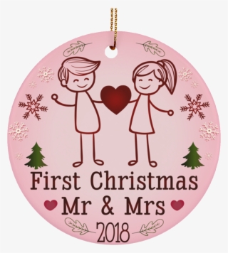First Christmas Ornament Mr And Mrs For Newly Married - Heart