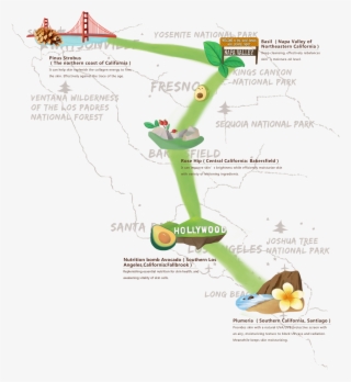 Calibio, Extraction Of The Natural Essence Of California - Map