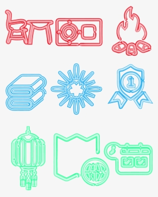 Neon Special Effects Color Icon Design Ai Vector Png