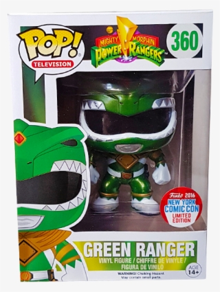 Green Ranger Nycc 2016 Us Exclusive Pop Vinyl Figure - Metallic Green Ranger Pop