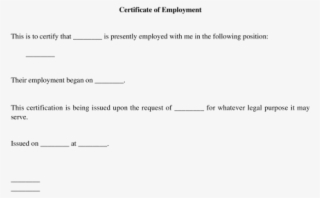 Employment Certificate Fill Out The Template - Employment Certificate
