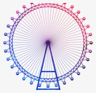 Drawn Ferris Wheel Unit Circle - London Eye Vector Png