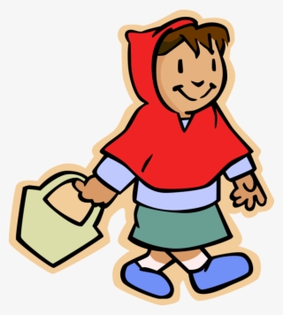 Vector Illustration Of Primary Or Elementary School - Mother Holding A Basket Clipart