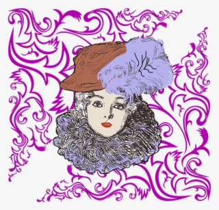 Free Download Woman Vintage Female Free Illustration - Transparent Gold Pattern Png