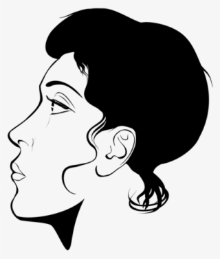 Black And White Portrait Silhouette Download Face - Clip Art
