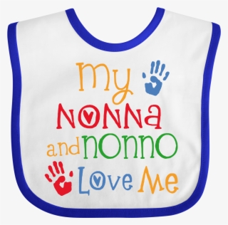 My Nonna And Nonno Love Me Grandchild Baby Bib White - Active Tank