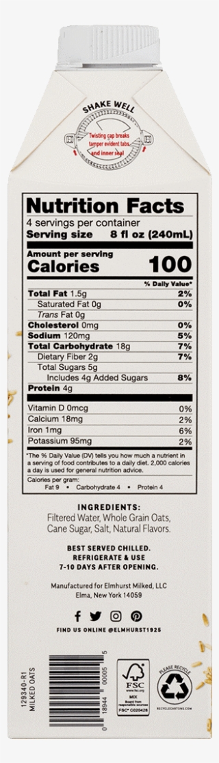 Elmhurst - Elmhurst Nutrition Facts