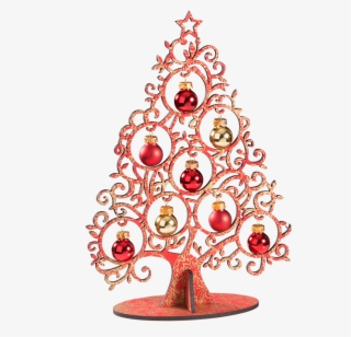 Decorative Tree Red/gold - Red Gold Christmas Tree Transparent