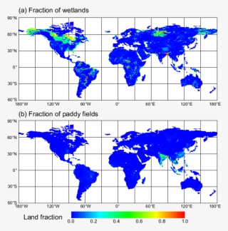 Global Maps Of The Distribution Of Natural Wetlands - World Map Easy Black