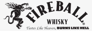 Fireball Whisky Logo Tagline Black - Fireball Logo Black And White