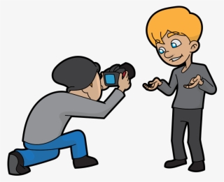 A Cartoon Guy Being Filmed With Different Angles For - Cartoon