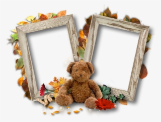 Fall Border Border Fall Corner Png And Psd File For - Teddy Bear