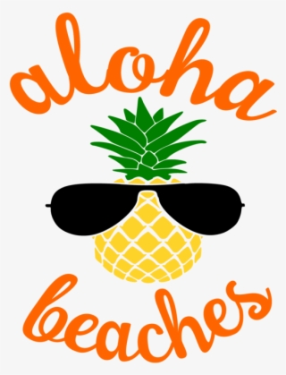 aloha beaches pineapple svg cut file silhouette cameo, - hawaii svg