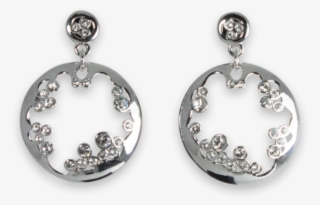 Hollow Out Circular And Cubic Zirconia Earrings - Earrings