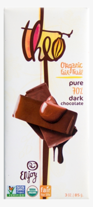 Theo Organic Fair Trade Pure 70% Dark Chocolate Bar - Theo Chocolate Bar
