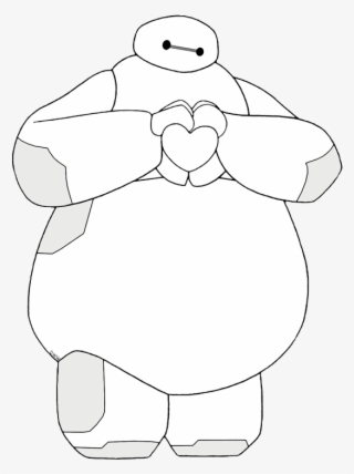 Mochi Baymax Forming A Heart With His Fingers - Cartoon