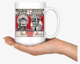 Zombie Jesus Vs Robot Hitler Mug • Original Design - Joy Bottle We Happy Few