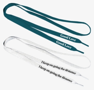Teal & White Set Of Shoelaces - Tongs
