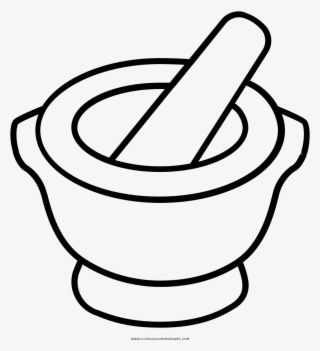 Mortar And Pestle Coloring Page - Draw Pestle And Mortar