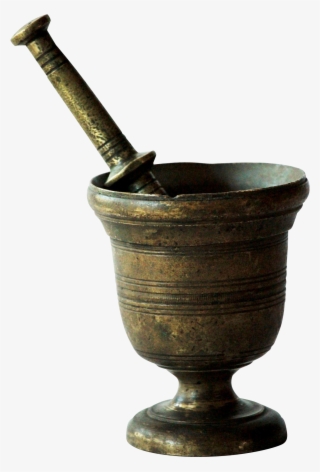 18th Century Antique Brass Apothecary Mortar And Pestle - Mortar And Pestle