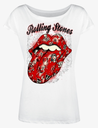 Null Tattoo Flash Tongue White T-shirt 369802 Zvoswbm - Camisetas De Los Rolling Stone