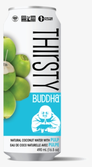 thirsty buddha all-natural coconut water with pulp, - thirsty buddha sparkling coconut water