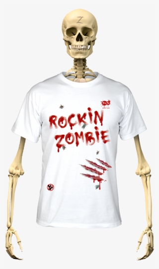 Zombe T-shirt Anti Zombie Rockin Zombie For Man - Skeleton Wearing T Shirt