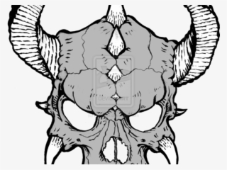 Skeleton Head Clipart Zombie Skull - Skull With Horns Png