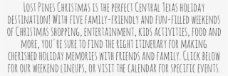 Lost Pines Christmas Is Just Around The Corner - Chalo