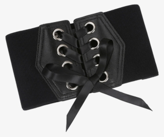 Lace Up Bowknot Elastic Womens Waist Belt - Fajin Elastico Negro