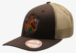 Hat - "u - P - Axes" Brown/khaki Low Profile Trucker - Brown And Orange Trucker Hat