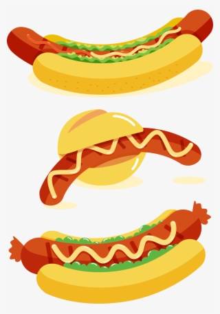 Fast Food Vector Hot Dog Bratwurst Sausage Fast Food - Sausage