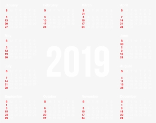 2019 Transparent White Calendar Png Image