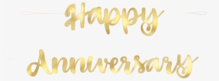 Happy Anniversary Script Banner Gold - Calligraphy