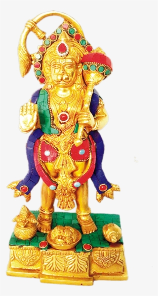 Hanuman The Protector Turquoise Stone Work 11" - Statue