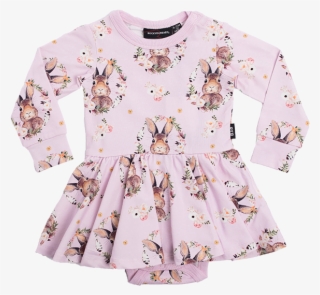 Rock Your Baby Some Bunny Ls Waisted Dress - Rose