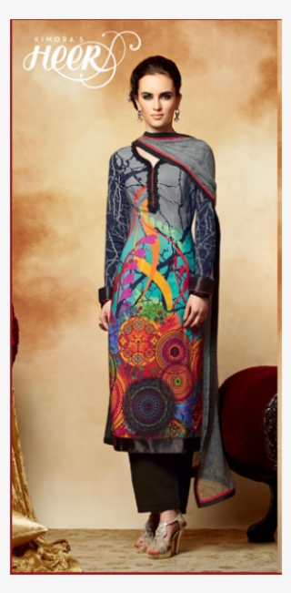 5105 Grey Heer By Kimora Salwar Suit - Pakistani Printed Suit