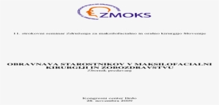 Obravnava Starostnikov V Maksilofacialni Predavanj - Document