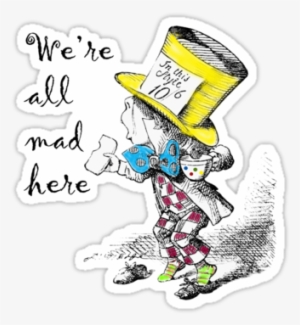 Mad Hatter Tea Party T-shirt Stickers By Simpsonvisuals - Alice In Wonderland Original Illustrations Mad Hatter