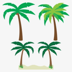 Palm Trees Silhouette Vector Drawing Public Domain - Palm Tree Vector Png