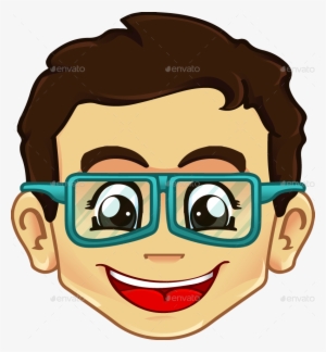 Acc/cool Geeky Glasses - Shocked Boy Cartoon Png