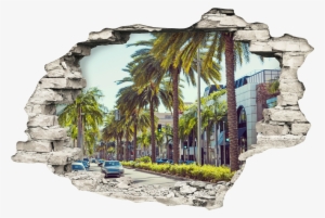 Sticker Trompe L Oeil Vue Sur Hollywood Boulevard Ambiance