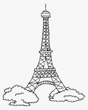 Eiffel Tower Sketch Outline Wall Sticker - Torre Eiffel Da Disegnare