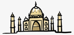 Banner Freeuse Stock Taj Mahal Grave Illustration Mourn - Taj Mahal Cartoon Png
