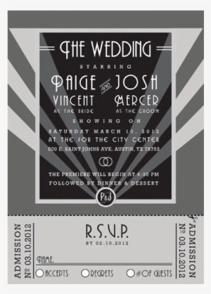 Movie Ticket Wedding Invitations - Poster