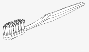 Toothbrush Outline Clipart - Toothbrush Clipart Black And White Png