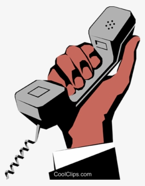 Hand Holding Phone Royalty Free Vector Clip Art Illustration - Mão Segurando Telefone