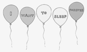 Balloon Black And White Cliparts - Sleep Tumblr Png