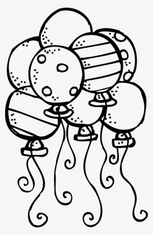 Balloons Clipart Black And White - Birthday Balloons Clip Art Black And White