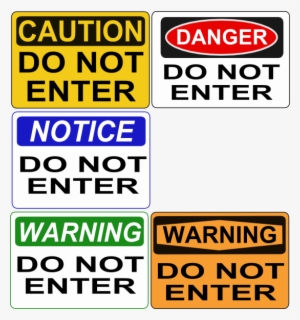 Set Of 5 Different "do Not Enter" - Brady 89115 Warning Sign,2-1/4 X 9in,black/orange